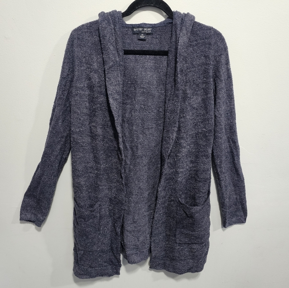 Barefoot Dreams CozyChic Lite Resort Cardigan‎ in Heathered Indigo Pacific Blue